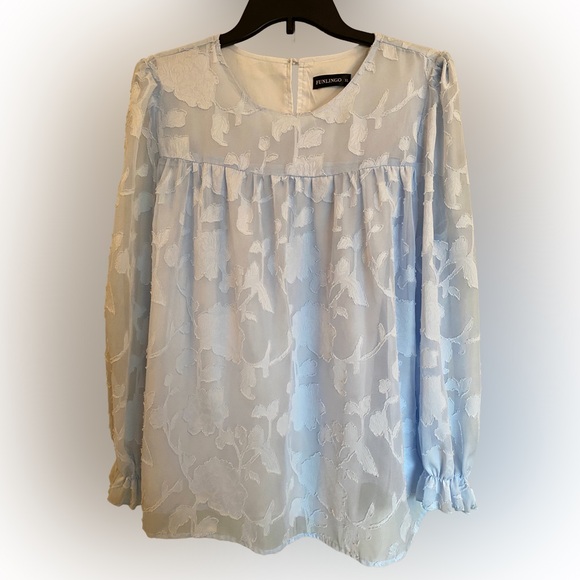 Light Blue Elegant Blouse - Size XL - Picture 1 of 6